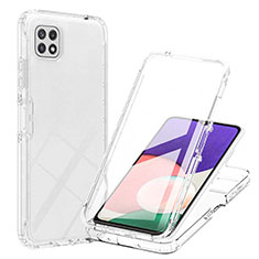 Silikon Hülle Handyhülle Ultra Dünn Flexible Schutzhülle Tasche Transparent Vorder und Rückseite 360 Grad Ganzkörper Farbverlauf ZJ1 für Samsung Galaxy F42 5G Klar