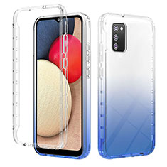 Silikon Hülle Handyhülle Ultra Dünn Flexible Schutzhülle Tasche Transparent Vorder und Rückseite 360 Grad Ganzkörper Farbverlauf ZJ2 für Samsung Galaxy A02s Blau