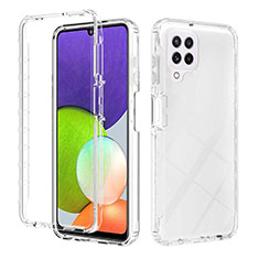 Silikon Hülle Handyhülle Ultra Dünn Flexible Schutzhülle Tasche Transparent Vorder und Rückseite 360 Grad Ganzkörper Farbverlauf ZJ2 für Samsung Galaxy A22 4G Klar