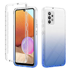 Silikon Hülle Handyhülle Ultra Dünn Flexible Schutzhülle Tasche Transparent Vorder und Rückseite 360 Grad Ganzkörper Farbverlauf ZJ2 für Samsung Galaxy A32 4G Blau
