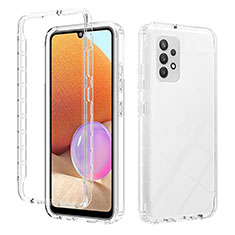 Silikon Hülle Handyhülle Ultra Dünn Flexible Schutzhülle Tasche Transparent Vorder und Rückseite 360 Grad Ganzkörper Farbverlauf ZJ2 für Samsung Galaxy A32 4G Klar