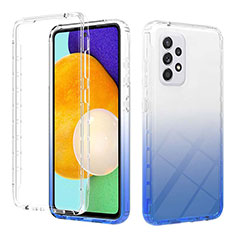 Silikon Hülle Handyhülle Ultra Dünn Flexible Schutzhülle Tasche Transparent Vorder und Rückseite 360 Grad Ganzkörper Farbverlauf ZJ2 für Samsung Galaxy A52 4G Blau