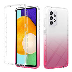 Silikon Hülle Handyhülle Ultra Dünn Flexible Schutzhülle Tasche Transparent Vorder und Rückseite 360 Grad Ganzkörper Farbverlauf ZJ2 für Samsung Galaxy A52 4G Rosa