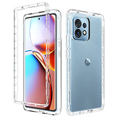 Silikon Hülle Handyhülle Ultra Dünn Flexible Schutzhülle Tasche Transparent Vorder und Rückseite 360 Grad Ganzkörper für Motorola Moto Edge 40 Pro 5G Klar