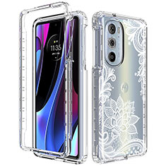 Silikon Hülle Handyhülle Ultra Dünn Flexible Schutzhülle Tasche Transparent Vorder und Rückseite 360 Grad Ganzkörper für Motorola Moto Edge Plus (2022) 5G Weiß