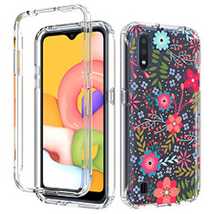 Silikon Hülle Handyhülle Ultra Dünn Flexible Schutzhülle Tasche Transparent Vorder und Rückseite 360 Grad Ganzkörper für Samsung Galaxy A01 SM-A015 Rot