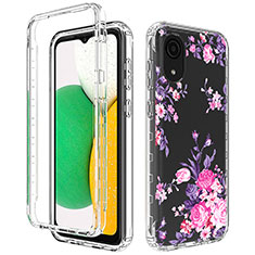 Silikon Hülle Handyhülle Ultra Dünn Flexible Schutzhülle Tasche Transparent Vorder und Rückseite 360 Grad Ganzkörper für Samsung Galaxy A03 Core Rosa