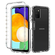 Silikon Hülle Handyhülle Ultra Dünn Flexible Schutzhülle Tasche Transparent Vorder und Rückseite 360 Grad Ganzkörper für Samsung Galaxy A03s Klar