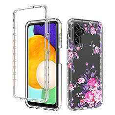 Silikon Hülle Handyhülle Ultra Dünn Flexible Schutzhülle Tasche Transparent Vorder und Rückseite 360 Grad Ganzkörper für Samsung Galaxy A13 5G Rosa