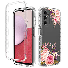 Silikon Hülle Handyhülle Ultra Dünn Flexible Schutzhülle Tasche Transparent Vorder und Rückseite 360 Grad Ganzkörper für Samsung Galaxy A14 4G Rosegold