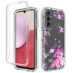 Silikon Hülle Handyhülle Ultra Dünn Flexible Schutzhülle Tasche Transparent Vorder und Rückseite 360 Grad Ganzkörper für Samsung Galaxy A14 5G Rosa