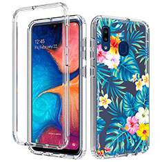 Silikon Hülle Handyhülle Ultra Dünn Flexible Schutzhülle Tasche Transparent Vorder und Rückseite 360 Grad Ganzkörper für Samsung Galaxy A20 Hellblau