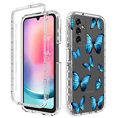 Silikon Hülle Handyhülle Ultra Dünn Flexible Schutzhülle Tasche Transparent Vorder und Rückseite 360 Grad Ganzkörper für Samsung Galaxy A25 5G Blau