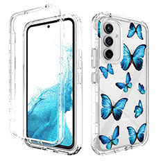 Silikon Hülle Handyhülle Ultra Dünn Flexible Schutzhülle Tasche Transparent Vorder und Rückseite 360 Grad Ganzkörper für Samsung Galaxy A54 5G Blau