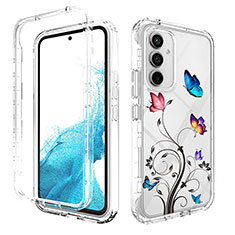 Silikon Hülle Handyhülle Ultra Dünn Flexible Schutzhülle Tasche Transparent Vorder und Rückseite 360 Grad Ganzkörper für Samsung Galaxy A54 5G Dunkelgrau