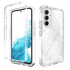 Silikon Hülle Handyhülle Ultra Dünn Flexible Schutzhülle Tasche Transparent Vorder und Rückseite 360 Grad Ganzkörper für Samsung Galaxy A54 5G Weiß