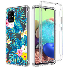 Silikon Hülle Handyhülle Ultra Dünn Flexible Schutzhülle Tasche Transparent Vorder und Rückseite 360 Grad Ganzkörper für Samsung Galaxy A71 4G A715 Hellblau