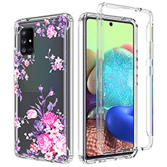 Silikon Hülle Handyhülle Ultra Dünn Flexible Schutzhülle Tasche Transparent Vorder und Rückseite 360 Grad Ganzkörper für Samsung Galaxy A71 5G Rosa