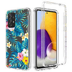 Silikon Hülle Handyhülle Ultra Dünn Flexible Schutzhülle Tasche Transparent Vorder und Rückseite 360 Grad Ganzkörper für Samsung Galaxy A72 4G Hellblau