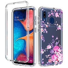 Silikon Hülle Handyhülle Ultra Dünn Flexible Schutzhülle Tasche Transparent Vorder und Rückseite 360 Grad Ganzkörper für Samsung Galaxy M10S Rosa