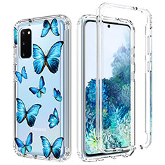 Silikon Hülle Handyhülle Ultra Dünn Flexible Schutzhülle Tasche Transparent Vorder und Rückseite 360 Grad Ganzkörper für Samsung Galaxy S20 5G Blau