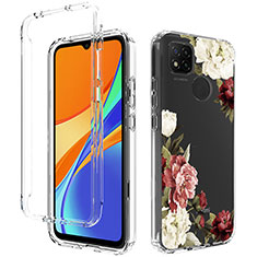 Silikon Hülle Handyhülle Ultra Dünn Flexible Schutzhülle Tasche Transparent Vorder und Rückseite 360 Grad Ganzkörper für Xiaomi Redmi 9 India Braun