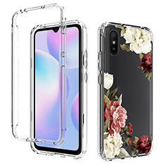 Silikon Hülle Handyhülle Ultra Dünn Flexible Schutzhülle Tasche Transparent Vorder und Rückseite 360 Grad Ganzkörper für Xiaomi Redmi 9A Braun