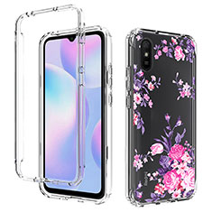 Silikon Hülle Handyhülle Ultra Dünn Flexible Schutzhülle Tasche Transparent Vorder und Rückseite 360 Grad Ganzkörper für Xiaomi Redmi 9i Rosa