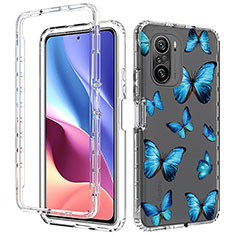 Silikon Hülle Handyhülle Ultra Dünn Flexible Schutzhülle Tasche Transparent Vorder und Rückseite 360 Grad Ganzkörper für Xiaomi Redmi K40 Pro+ Plus 5G Blau