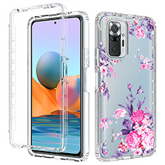 Silikon Hülle Handyhülle Ultra Dünn Flexible Schutzhülle Tasche Transparent Vorder und Rückseite 360 Grad Ganzkörper für Xiaomi Redmi Note 10 Pro Max Rosa