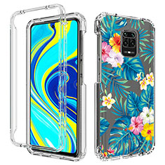 Silikon Hülle Handyhülle Ultra Dünn Flexible Schutzhülle Tasche Transparent Vorder und Rückseite 360 Grad Ganzkörper für Xiaomi Redmi Note 9 Pro Max Hellblau