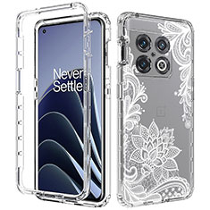 Silikon Hülle Handyhülle Ultra Dünn Flexible Schutzhülle Tasche Transparent Vorder und Rückseite 360 Grad Ganzkörper JX1 für OnePlus 10 Pro 5G Weiß