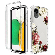 Silikon Hülle Handyhülle Ultra Dünn Flexible Schutzhülle Tasche Transparent Vorder und Rückseite 360 Grad Ganzkörper JX1 für Samsung Galaxy A03 Core Braun