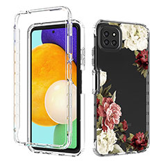 Silikon Hülle Handyhülle Ultra Dünn Flexible Schutzhülle Tasche Transparent Vorder und Rückseite 360 Grad Ganzkörper JX1 für Samsung Galaxy A22 5G Braun