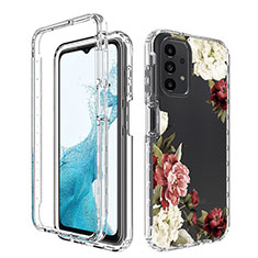 Silikon Hülle Handyhülle Ultra Dünn Flexible Schutzhülle Tasche Transparent Vorder und Rückseite 360 Grad Ganzkörper JX1 für Samsung Galaxy A23 4G Braun