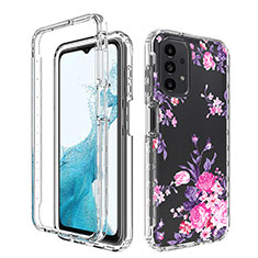 Silikon Hülle Handyhülle Ultra Dünn Flexible Schutzhülle Tasche Transparent Vorder und Rückseite 360 Grad Ganzkörper JX1 für Samsung Galaxy A23 4G Rosa