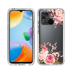 Silikon Hülle Handyhülle Ultra Dünn Flexible Schutzhülle Tasche Transparent Vorder und Rückseite 360 Grad Ganzkörper JX1 für Xiaomi Redmi 10C 4G Pink