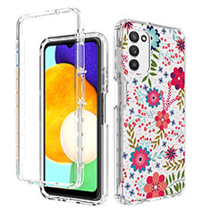 Silikon Hülle Handyhülle Ultra Dünn Flexible Schutzhülle Tasche Transparent Vorder und Rückseite 360 Grad Ganzkörper JX3 für Samsung Galaxy A03s Rot