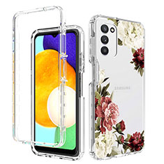 Silikon Hülle Handyhülle Ultra Dünn Flexible Schutzhülle Tasche Transparent Vorder und Rückseite 360 Grad Ganzkörper JX3 für Samsung Galaxy M02s Braun