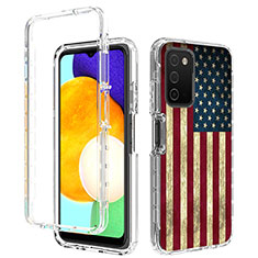 Silikon Hülle Handyhülle Ultra Dünn Flexible Schutzhülle Tasche Transparent Vorder und Rückseite 360 Grad Ganzkörper JX4 für Samsung Galaxy A03s Plusfarbig