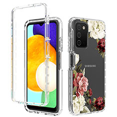 Silikon Hülle Handyhülle Ultra Dünn Flexible Schutzhülle Tasche Transparent Vorder und Rückseite 360 Grad Ganzkörper JX4 für Samsung Galaxy M02s Braun