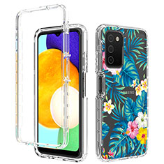 Silikon Hülle Handyhülle Ultra Dünn Flexible Schutzhülle Tasche Transparent Vorder und Rückseite 360 Grad Ganzkörper JX4 für Samsung Galaxy M02s Hellblau