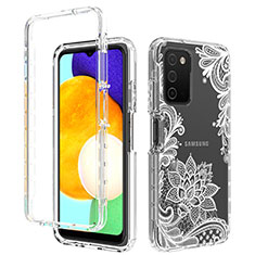 Silikon Hülle Handyhülle Ultra Dünn Flexible Schutzhülle Tasche Transparent Vorder und Rückseite 360 Grad Ganzkörper JX4 für Samsung Galaxy M02s Weiß