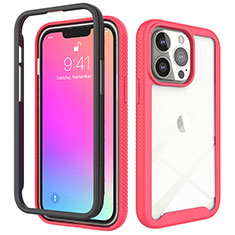 Silikon Hülle Handyhülle Ultra Dünn Flexible Schutzhülle Tasche Vorder und Rückseite 360 Grad Ganzkörper für Apple iPhone 13 Pro Max Pink