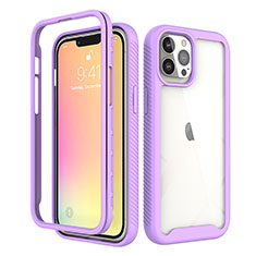 Silikon Hülle Handyhülle Ultra Dünn Flexible Schutzhülle Tasche Vorder und Rückseite 360 Grad Ganzkörper für Apple iPhone 13 Pro Max Violett