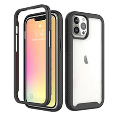 Silikon Hülle Handyhülle Ultra Dünn Flexible Schutzhülle Tasche Vorder und Rückseite 360 Grad Ganzkörper für Apple iPhone 13 Pro Schwarz