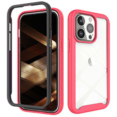 Silikon Hülle Handyhülle Ultra Dünn Flexible Schutzhülle Tasche Vorder und Rückseite 360 Grad Ganzkörper für Apple iPhone 14 Pro Pink