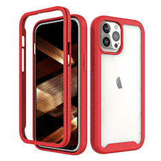 Silikon Hülle Handyhülle Ultra Dünn Flexible Schutzhülle Tasche Vorder und Rückseite 360 Grad Ganzkörper für Apple iPhone 14 Pro Rot