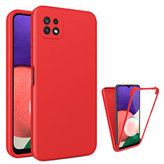 Silikon Hülle Handyhülle Ultra Dünn Flexible Schutzhülle Tasche Vorder und Rückseite 360 Grad Ganzkörper für Samsung Galaxy A22s 5G Rot