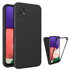 Silikon Hülle Handyhülle Ultra Dünn Flexible Schutzhülle Tasche Vorder und Rückseite 360 Grad Ganzkörper für Samsung Galaxy A22s 5G Schwarz